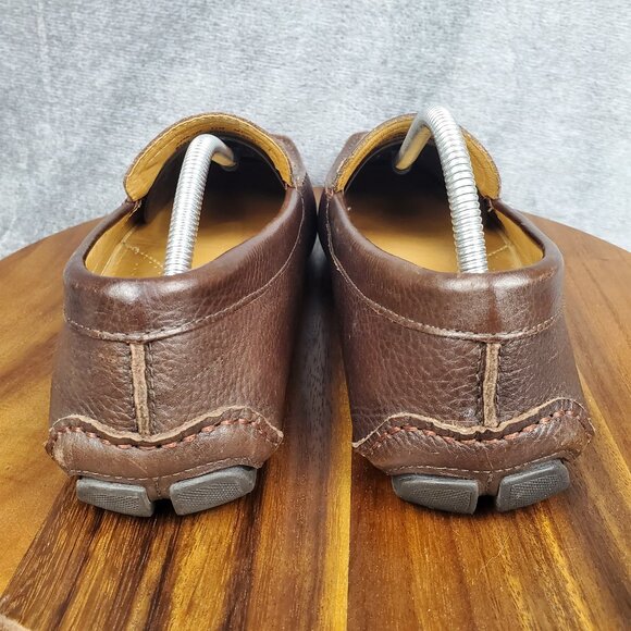 G.H. Bass Driving Loafers Men's 12 M Brown Leather Wheldon Weave Casual Shoes - Picture 4 of 8